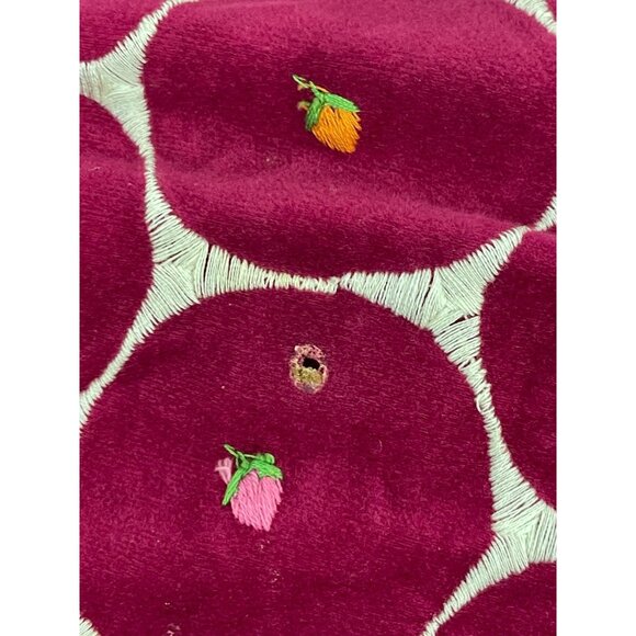 Vintage Christian Dior Womens House Dress M Maxi Red Polka Dot Embroidered 70s - Picture 6 of 10